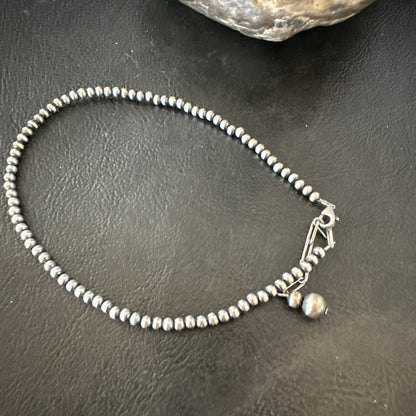 ANKLET Popular Sterling Silver Beads Sterling Silver Necklace 3mm 10" 90310