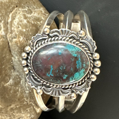 Mens Womens Navajo Sterling Silver Blue Turquoise Cuff Bracelet 18879