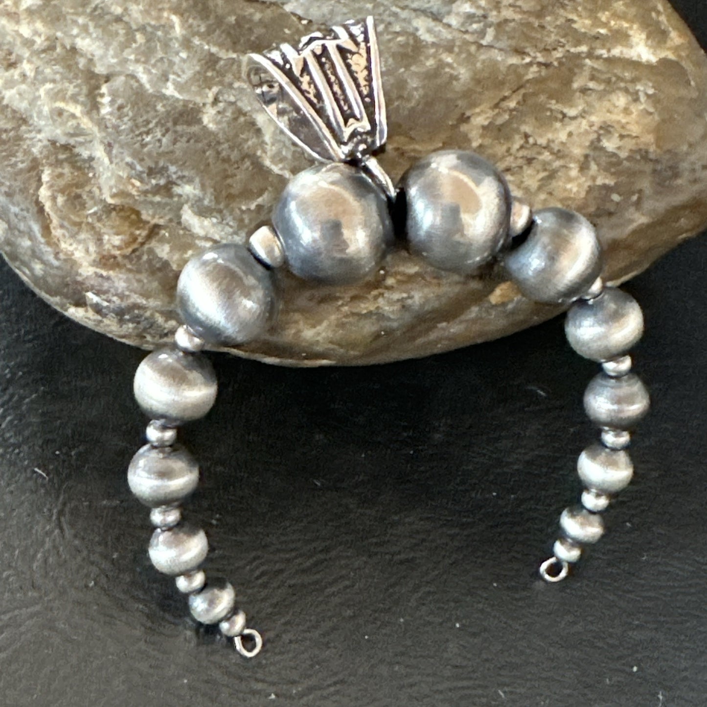 Naja Sterling Silver Navajo Beads Pendant 2.5" 18923
