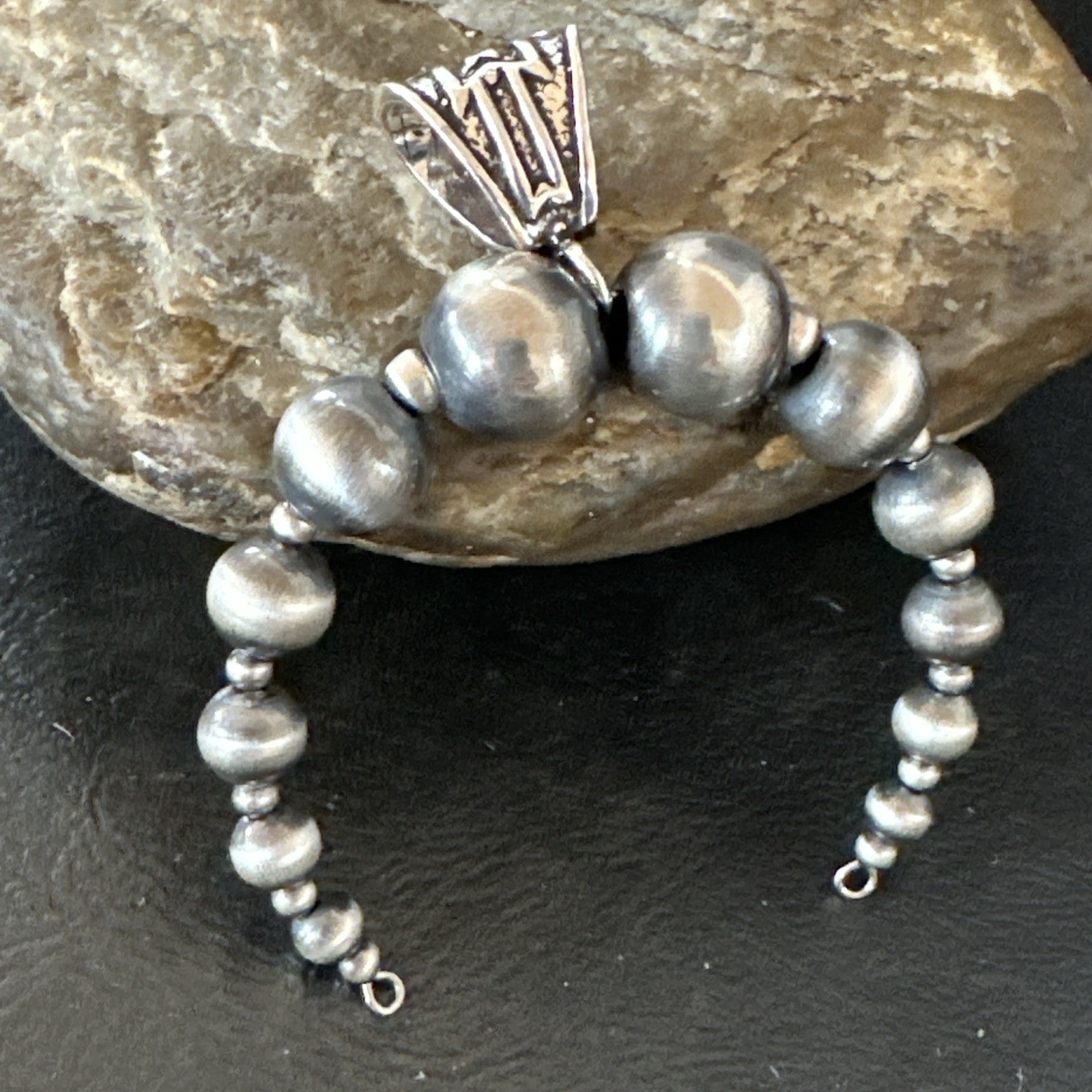 Naja Sterling Silver Navajo Beads Pendant 2.5" 18923