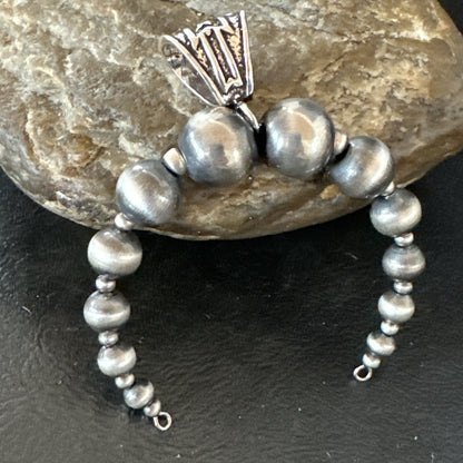 Naja Sterling Silver Navajo Beads Pendant 2.5" 18923