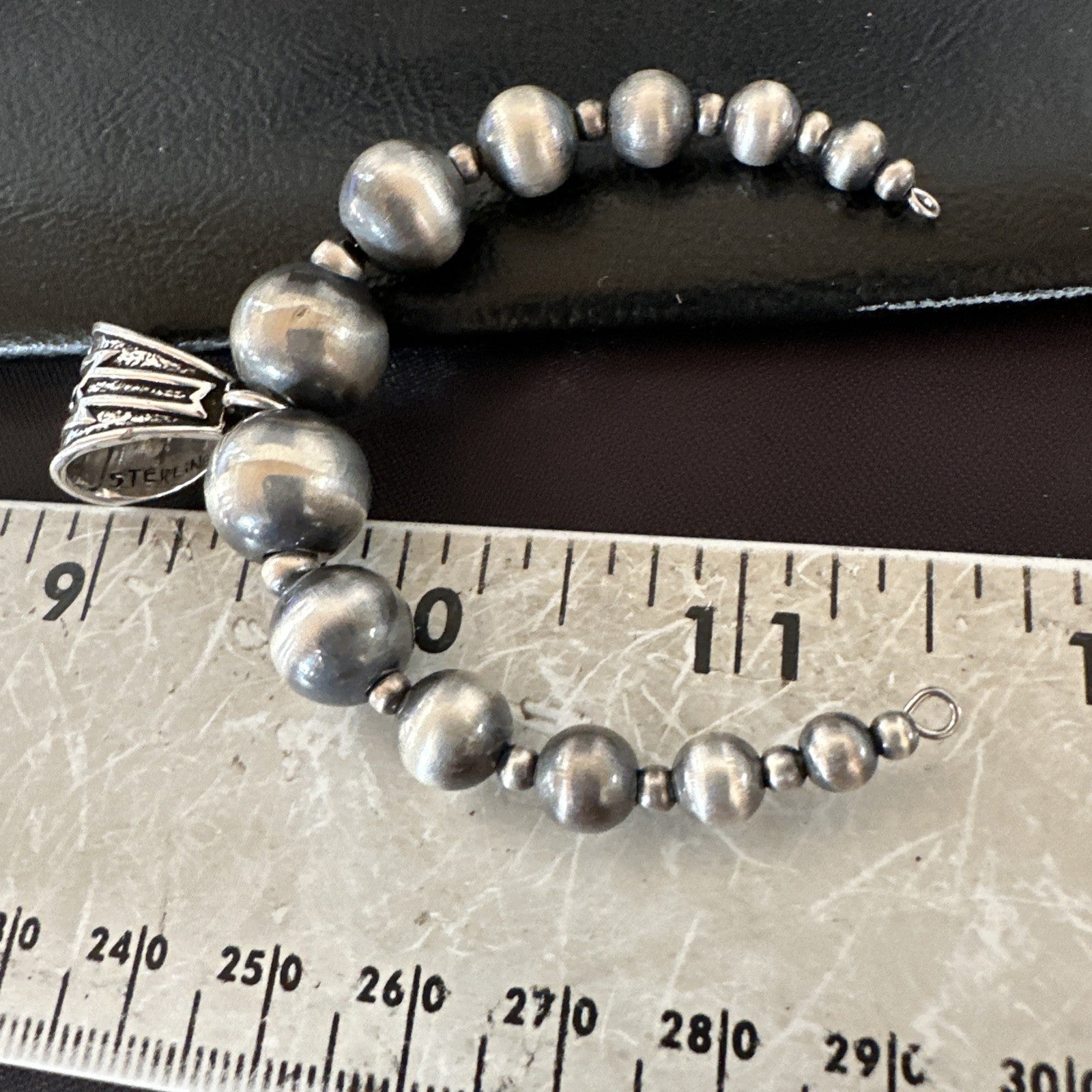 Naja Sterling Silver Navajo Beads Pendant 2.5" 18923