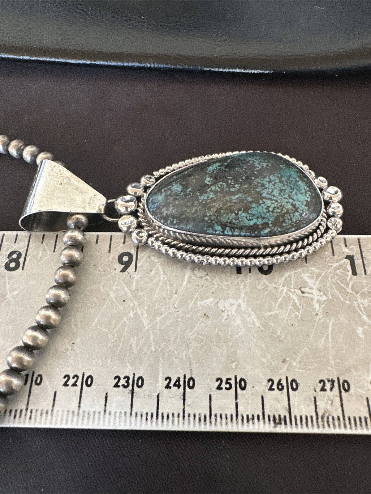 Men Women Navajo Sterling Silver Blue Spiderweb Turquoise Necklace Pendant 18965