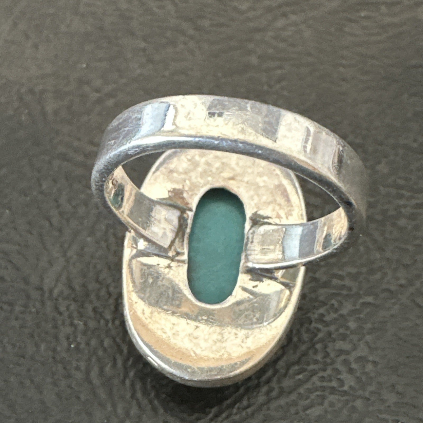 Navajo Sterling Silver Blue Kingman Turquoise Ring Size 7.5 19003
