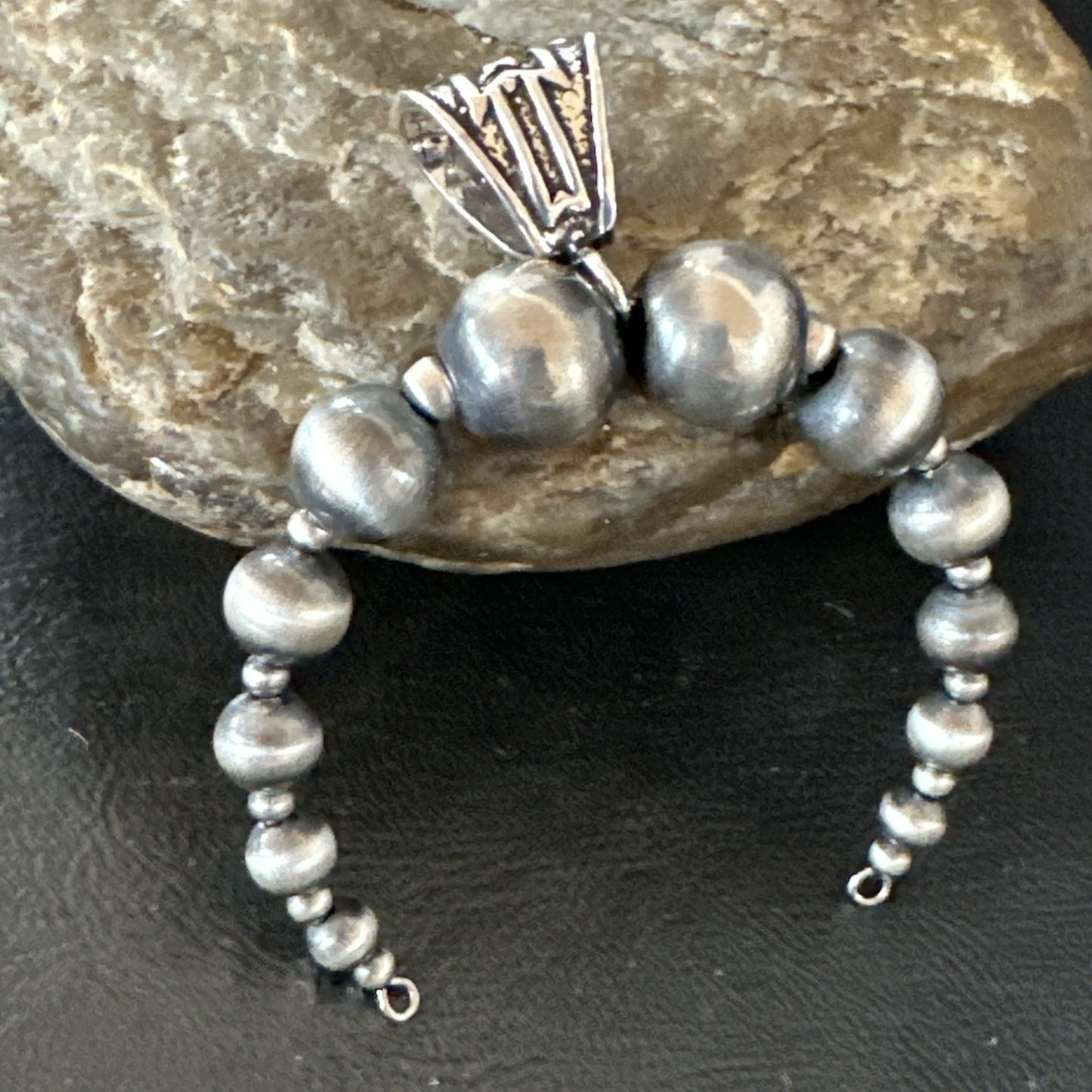 Naja Sterling Silver Navajo Beads Pendant 2.5" 18923