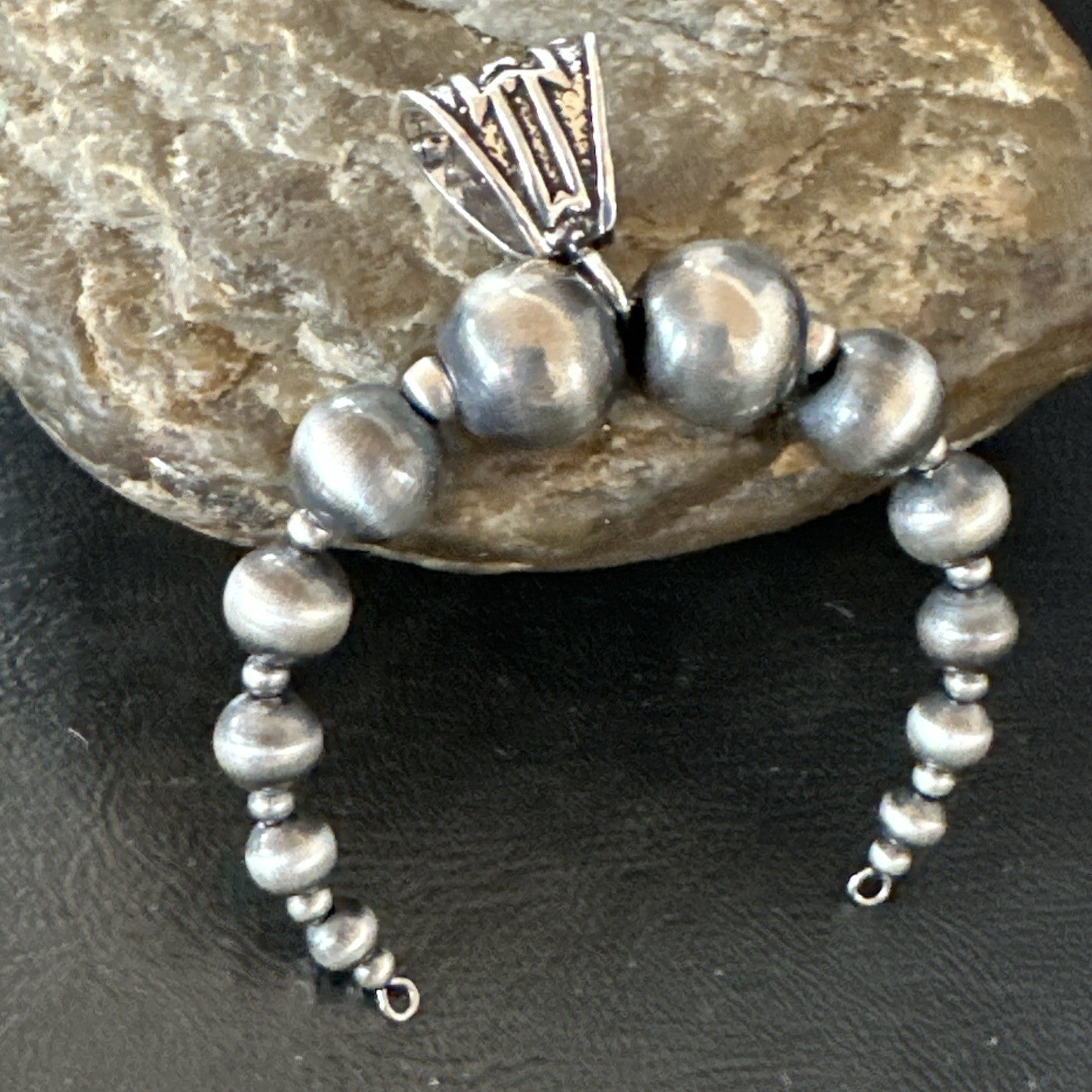 Naja Sterling Silver Navajo Beads Pendant 2.5" 18923