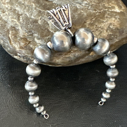 Naja Sterling Silver Navajo Beads Pendant 2.5" 18923