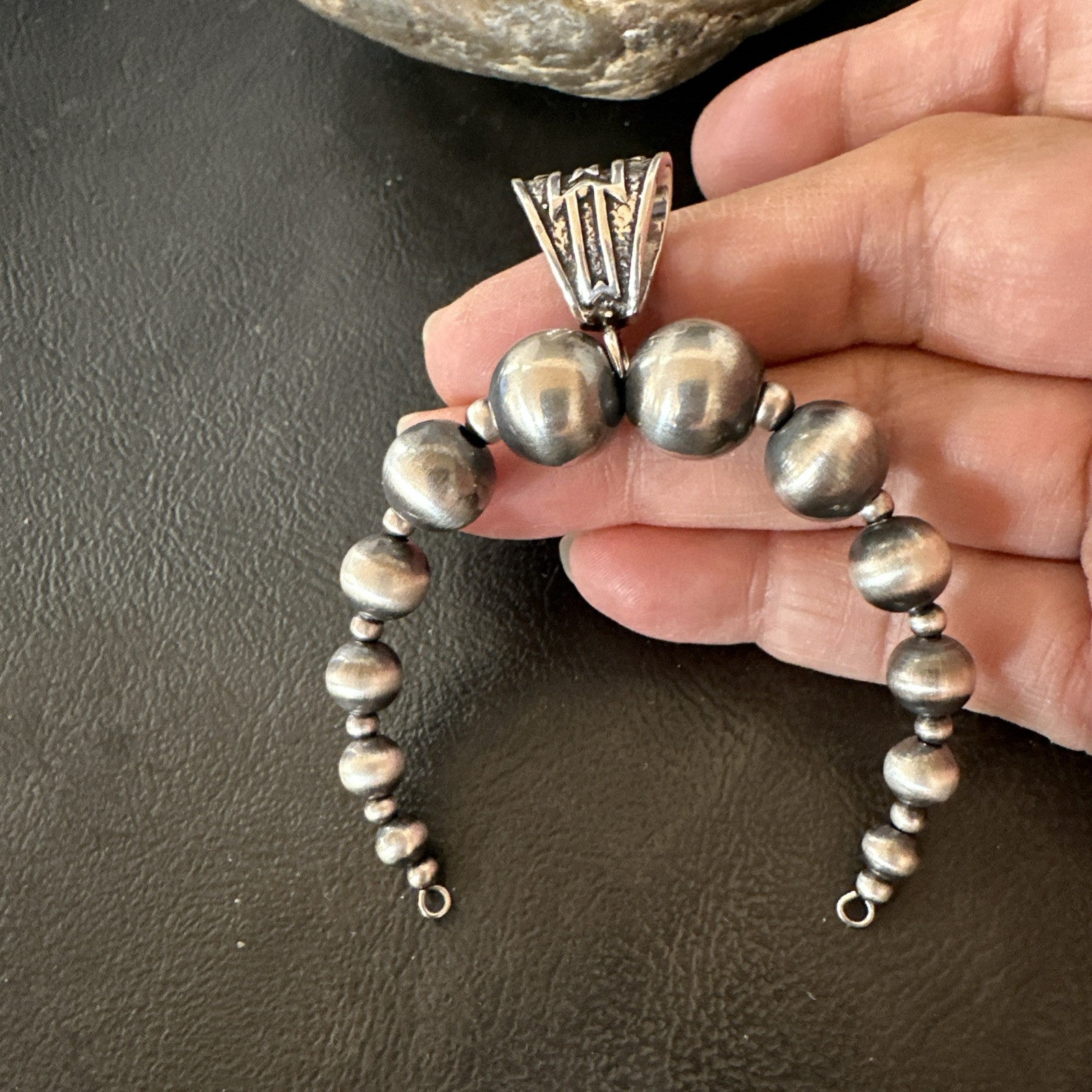 Naja Sterling Silver Navajo Beads Pendant 2.5" 18923