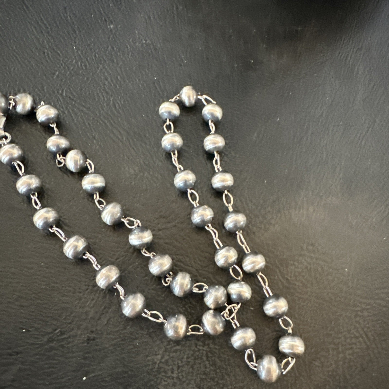 Rosary Bead Sterling Silver Beads Sterling Silver Beads Necklace 6mm 16" 91116