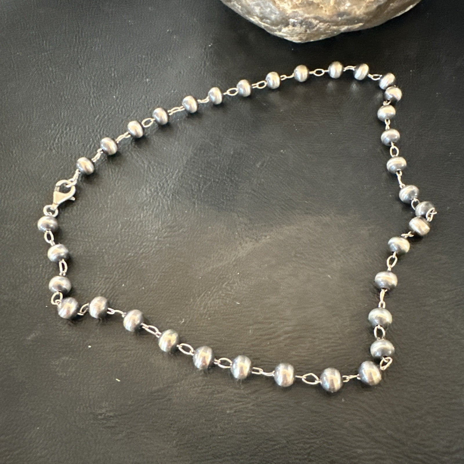 Rosary Bead Sterling Silver Beads Sterling Silver Beads Necklace 6mm 16" 91116