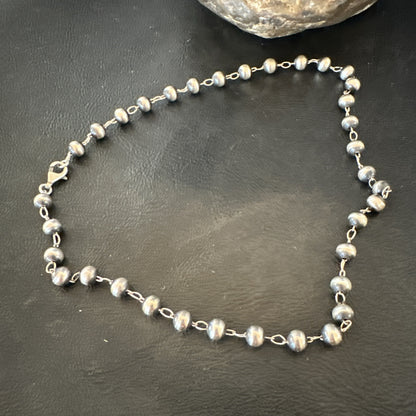 Rosary Bead Sterling Silver Beads Sterling Silver Beads Necklace 6mm 16" 91116