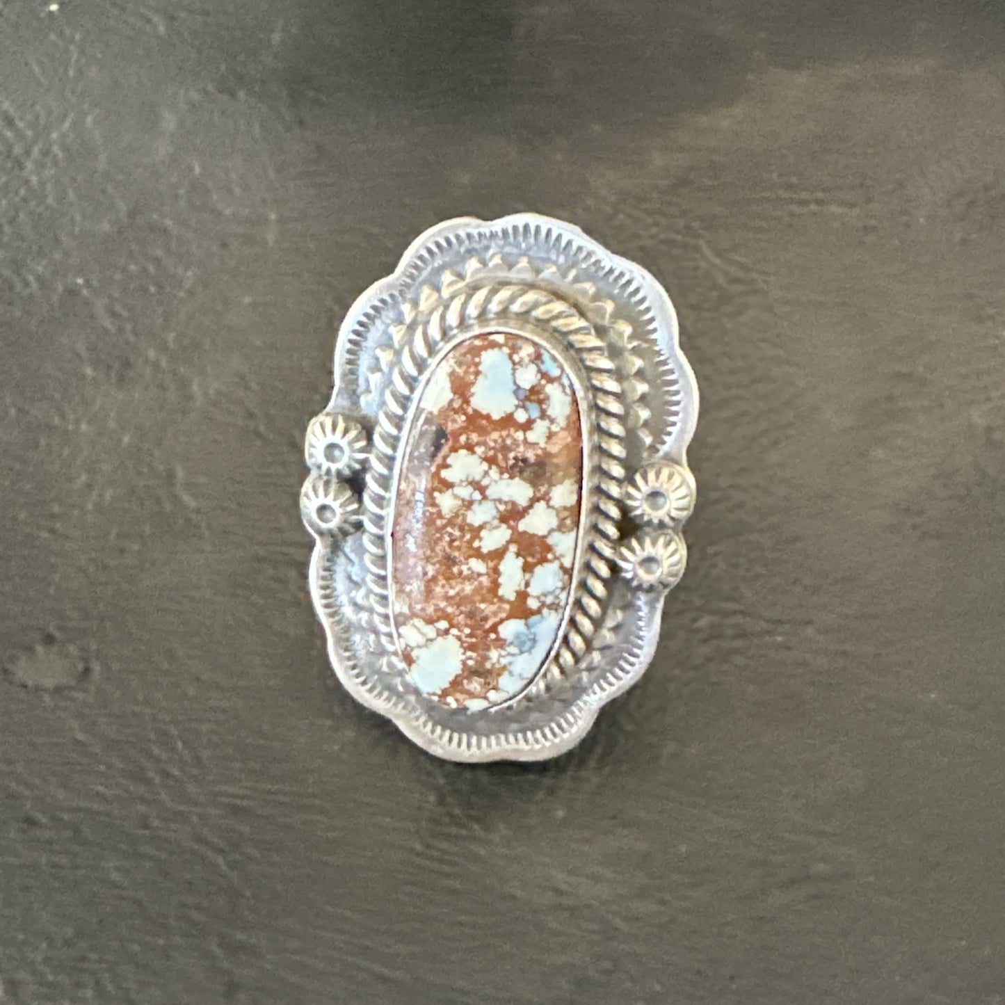 Men Women Golden Hills Turquoise Navajo Sterling Silver Ring Sz 8 18959