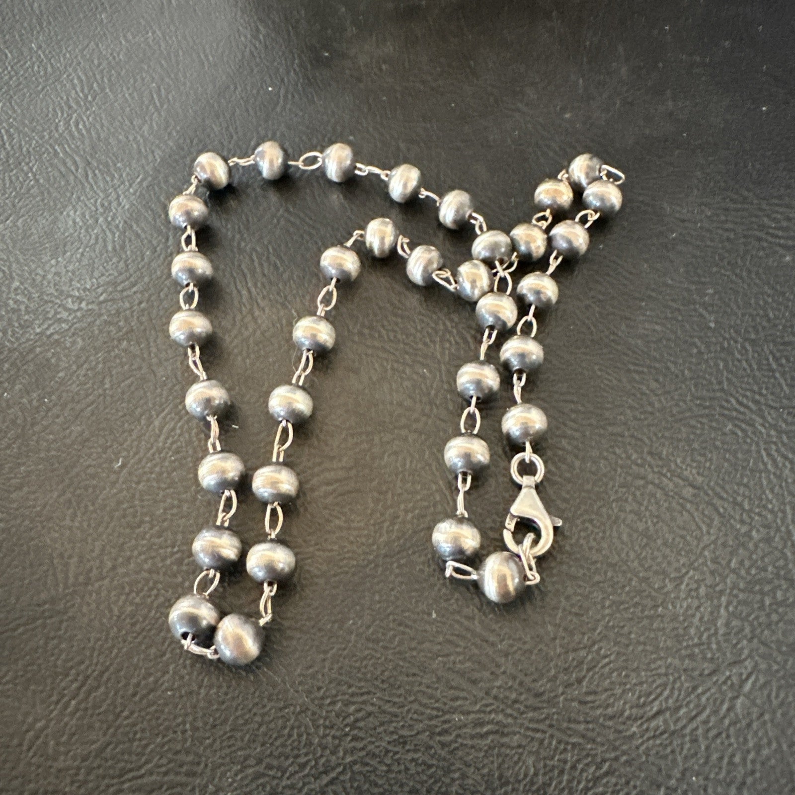Rosary Bead Sterling Silver Beads Sterling Silver Beads Necklace 6mm 16" 91116
