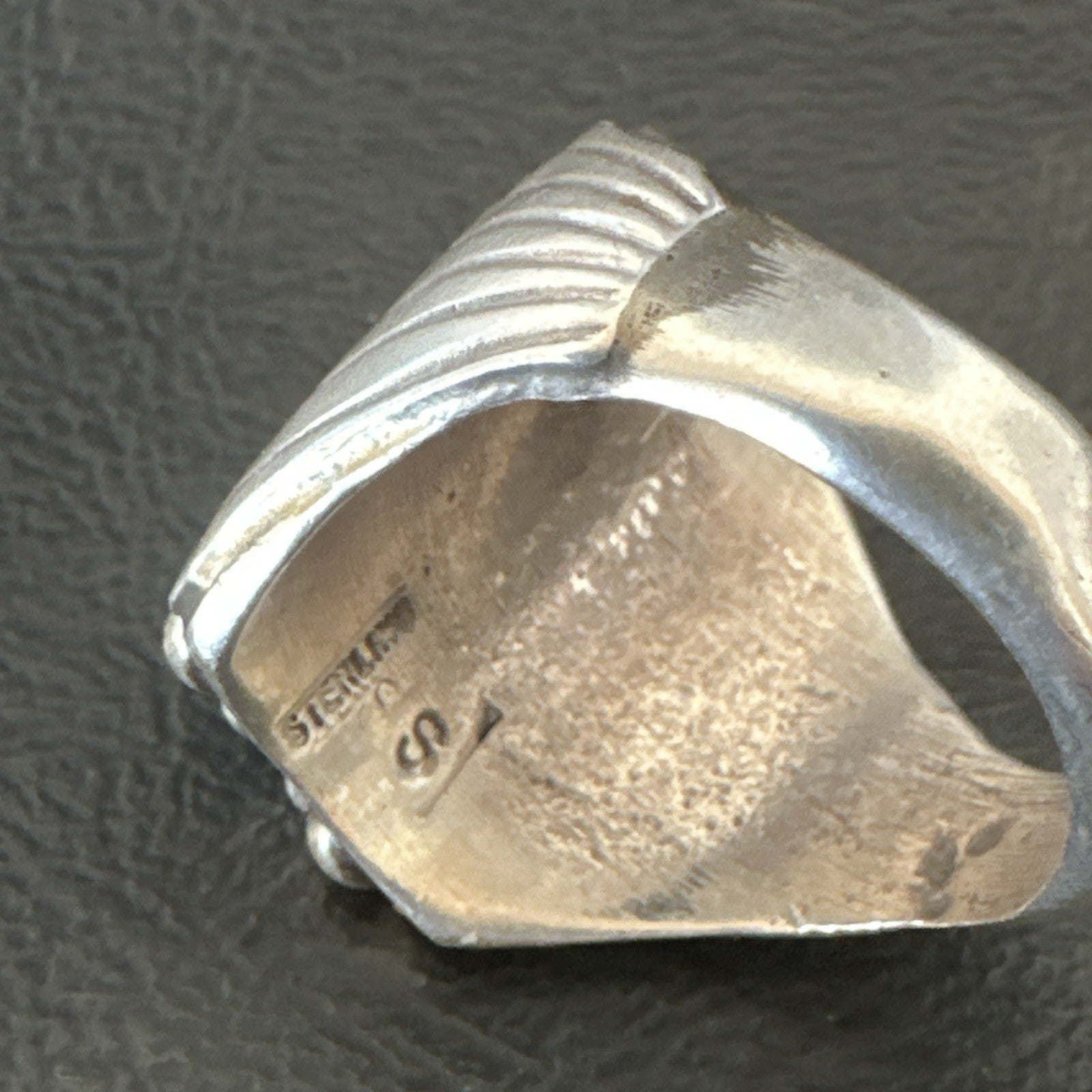 Navajo Sterling Silver Blue Kingman Turquoise Ring Size 10.75 19006