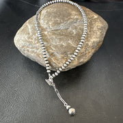 ANKLET Beads Necklace 3mm 10" | Sterling Silver | Authentic Native American Handmade | 90310