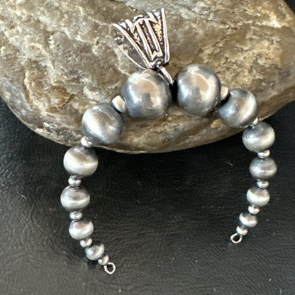 Naja Sterling Silver Navajo Beads Pendant 2.5" 18923