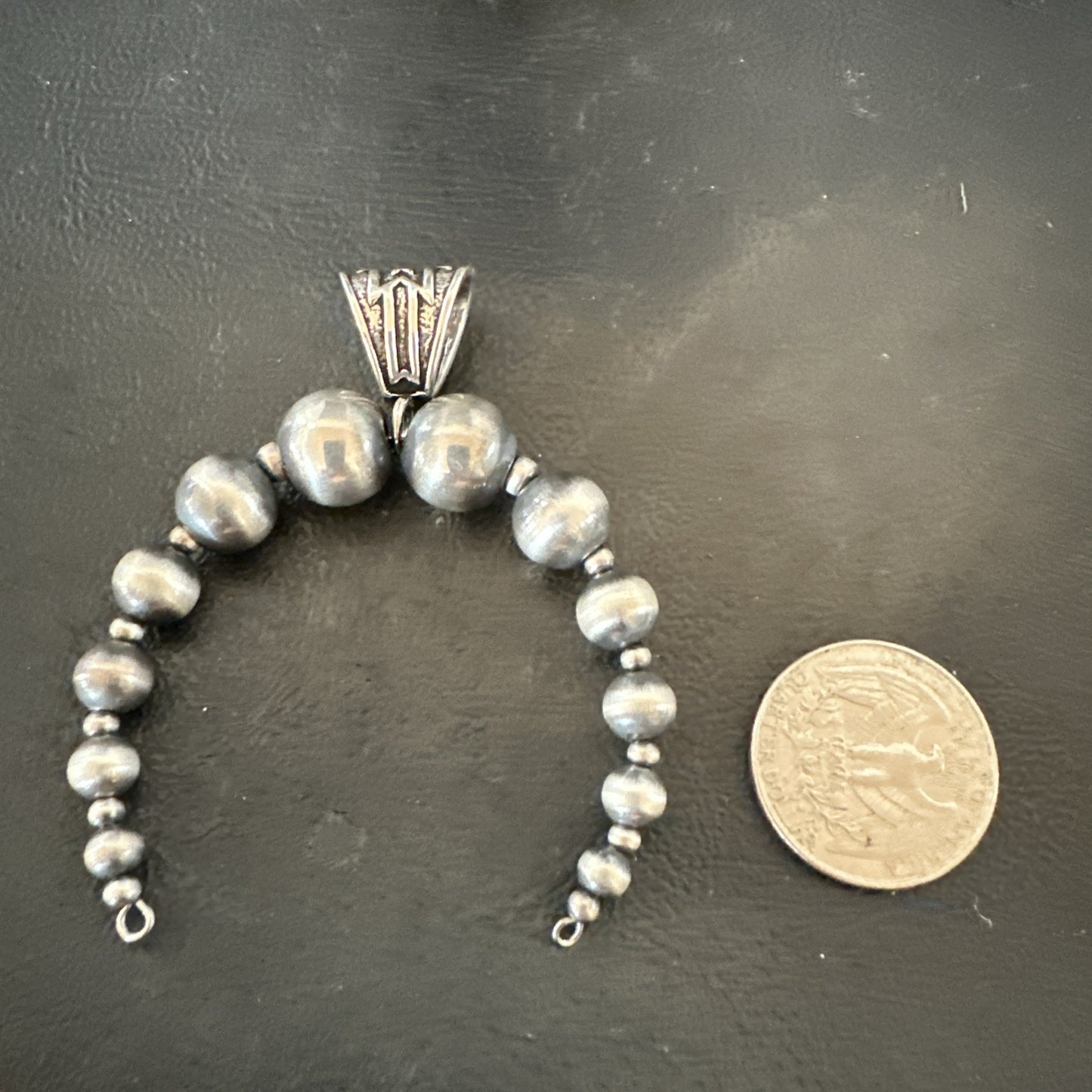 Naja Sterling Silver Navajo Beads Pendant 2.5" 18923