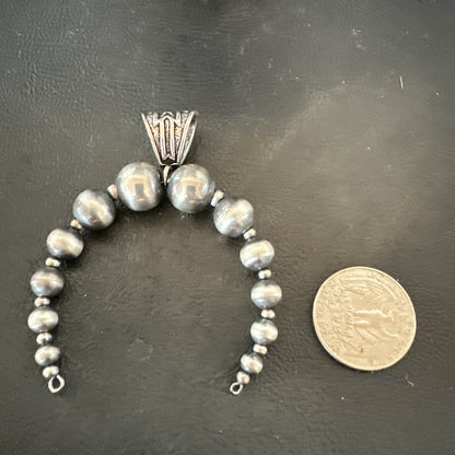 Naja Sterling Silver Navajo Beads Pendant 2.5" 18923