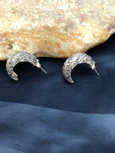 Native American Southwestern Sterling Silver Earrings | 1" | 8985