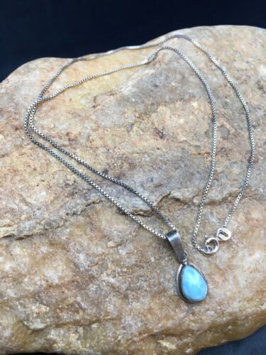 Navajo Turquoise Pendant | Sterling Silver | Authentic Native American Handmade | 20" | 8975 - Masha USA