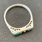 Native American Women's Navajo Green Malachite Onyx Inlay Ring | Sz 7 | 11153
