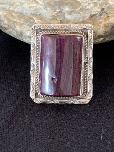 Navajo Purple Spiny Oyster Ring | Sterling Silver | Sz 11.5 | Authentic Native American Handmade | 227