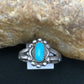 Native American Blue Turquoise Navajo Ring | Sterling Silver | Sz 5.75 | 4447