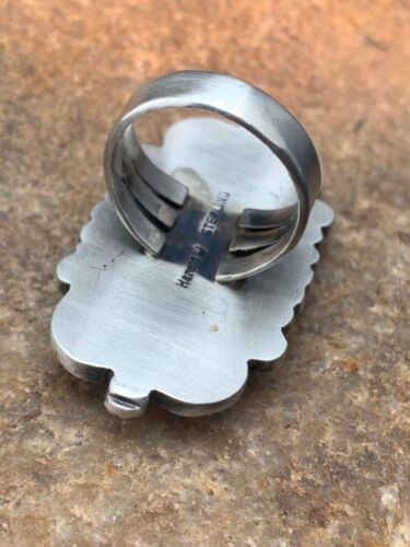 Native American Men's Spiny Oyster Ring | Navajo Sterling Silver | Sz 7.5 | 4287