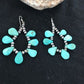 Blue Turquoise Teardrop Earrings | Navajo Sterling Silver | Authentic Native American Handmade