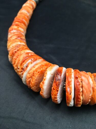 Navajo Spiny Oyster Graduated Necklace | Sterling Silver | Authentic Native American | 23" | 3085
