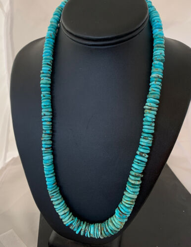 Authentic Navajo Graduated Turquoise Necklace | Sterling Silver | 22" | 944