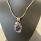 Men's Handmade Navajo Sterling Silver Beads Necklace | Lapis Pendant 2" | Authentic Native American | 1208