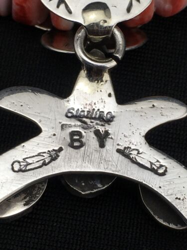 Navajo Spiny Oyster Naja Necklace | Sterling Silver Pendant | 22" | Authentic Native American Handmade | 1275