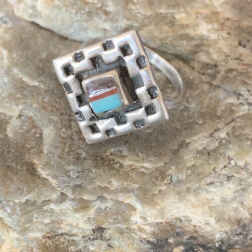 Navajo Blue Turquoise Sugilite Inlay Ring | Sz 5.5 | Sterling Silver | Authentic Native American Handmade | 13145 - Masha USA