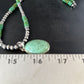 Navajo Green Turquoise Pendant Necklace | Sterling Silver | 21" | Authentic Native American Handmade | 14471