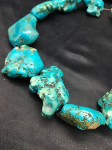 Native American Blue Turquoise Nugget Bead Strand | Free Form | 3152 - Masha USA