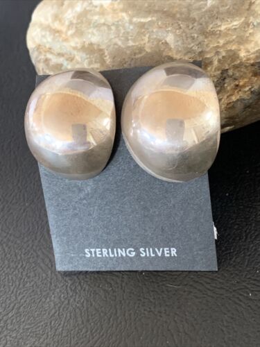 Old Pawn Women's Southwestern Oval Stud Earrings | Sterling Silver | 1" | 13004