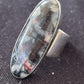 Native American Men's Cinnabrite Ring | Sterling Silver | White Black | Sz 7 | 1569