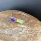 Native American Navajo Green Gaspiete Lapis Red Coral Inlay Ring | Sz 7 | 11139