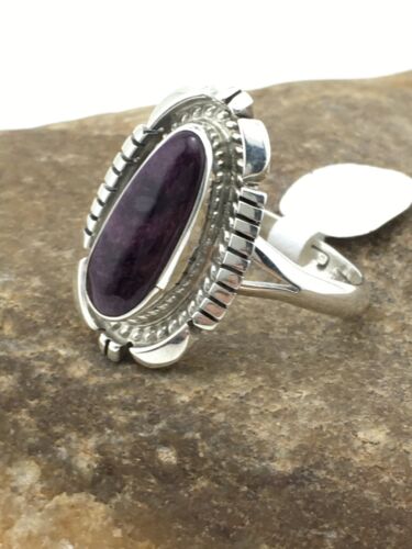 Navajo Purple Spiny Oyster Ring | Sterling Silver | Sz 9.75 | Authentic Native American Handmade | 4532