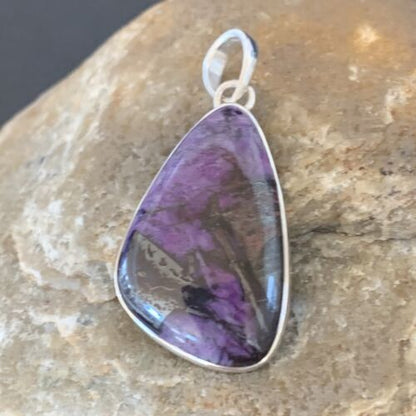 Navajo Pearls Purple Sugilite Pendant | Sterling Silver | 1.50" | Authentic Native American Handmade | 10927