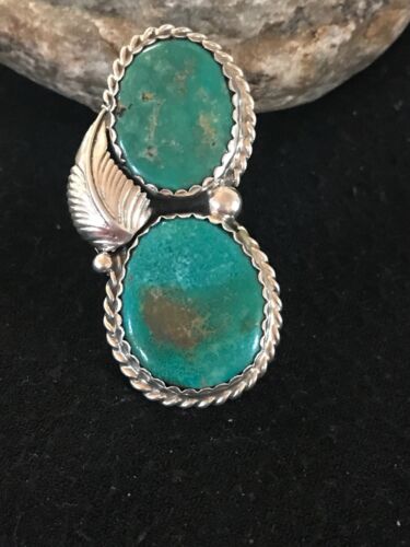 Navajo Apache Turquoise Ring | Authentic Native American Sterling Silver | Multi-Stone | Sz 7 | 2891