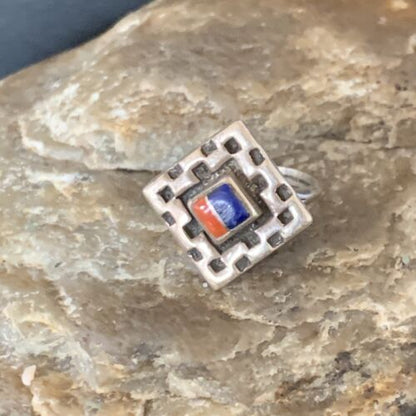 Native American Women's Navajo Blue Lapis Spiny Inlay Ring | Sz 6.5 | 13166 - Masha USA