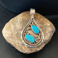 Southwestern Blue Turquoise Cluster Pendant | Authentic Men's Sterling Silver | Multi-Stone | 3" | 2104