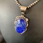 Native American Navajo Blue Lapis Pendant Necklace | Sterling Silver | Authentic Handmade | 11850