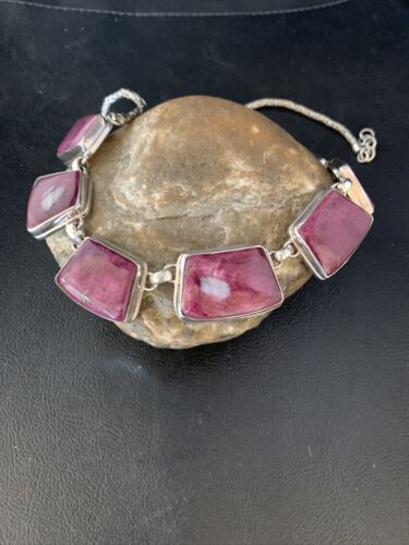 Lariat Necklace with Purple Spiny Oyster Choker Pendant | Sterling Silver | 20" | 13791