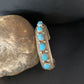 Men's Blue Kingman Turquoise Cuff Bracelet | Sterling Silver | 7 Stone | Authentic Native American Handmade | 14137