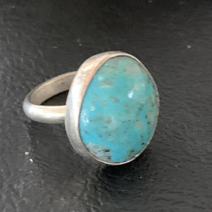 Navajo Blue Kingman Turquoise Ring | Sterling Silver | Sz 5 | Authentic Native American Handmade | 10215