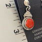 Native American Navajo Red Coral Dangle Earrings | Sterling Silver | 1" | 13113