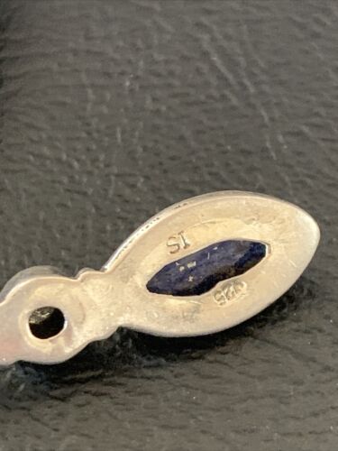 Navajo Lapis Lazuli Multi-Stone Dangle Drop Earrings | Sterling Silver | 0.9" | 12709